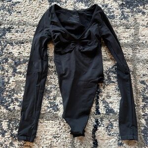 SKIMS Black Long Sleeve Bodysuit